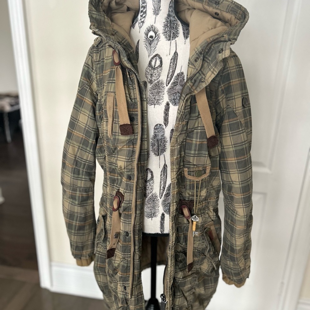 Plaid Hooded Women's Jacket